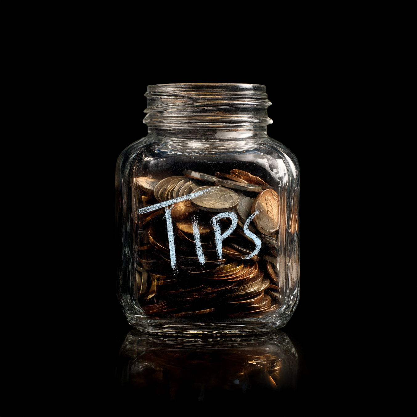 Tipsy tip jar in use